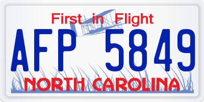 NC license plate AFP5849