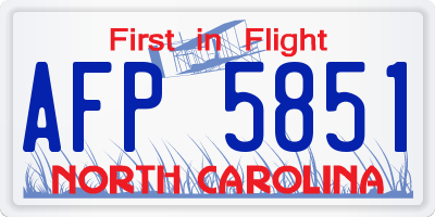 NC license plate AFP5851