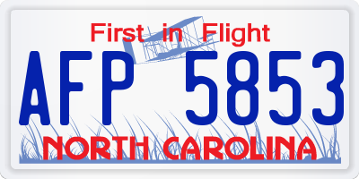 NC license plate AFP5853