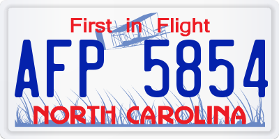 NC license plate AFP5854