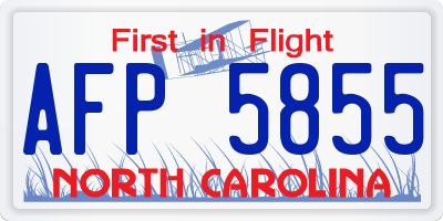 NC license plate AFP5855