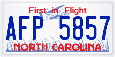 NC license plate AFP5857