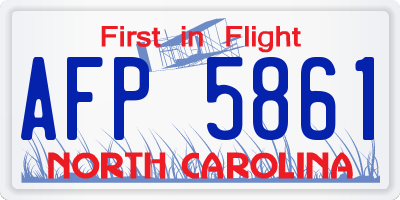 NC license plate AFP5861