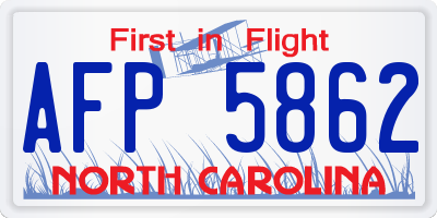 NC license plate AFP5862