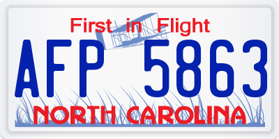 NC license plate AFP5863