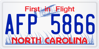 NC license plate AFP5866
