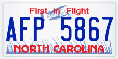 NC license plate AFP5867