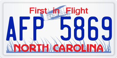 NC license plate AFP5869