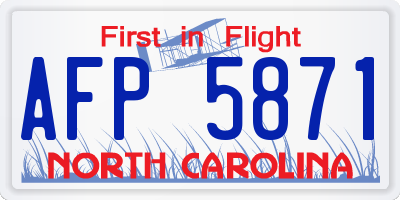 NC license plate AFP5871