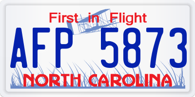 NC license plate AFP5873
