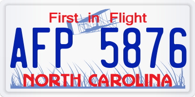 NC license plate AFP5876
