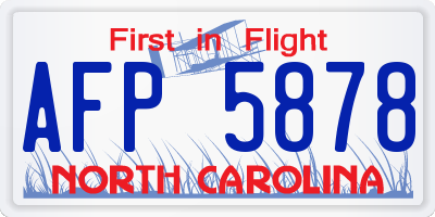 NC license plate AFP5878
