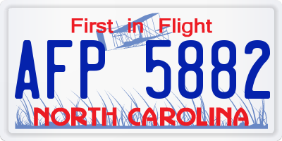 NC license plate AFP5882