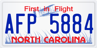 NC license plate AFP5884