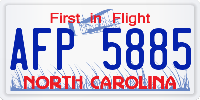 NC license plate AFP5885
