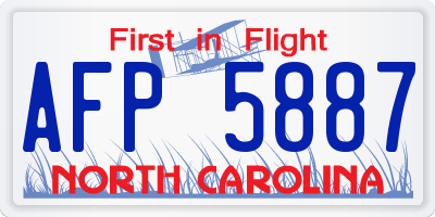 NC license plate AFP5887