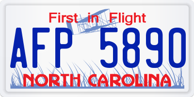 NC license plate AFP5890