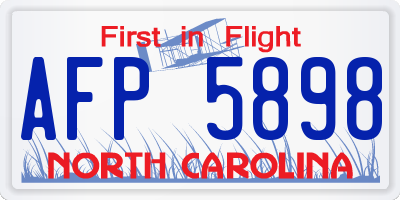 NC license plate AFP5898
