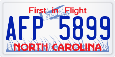 NC license plate AFP5899