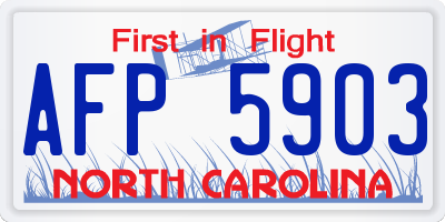 NC license plate AFP5903