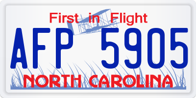 NC license plate AFP5905