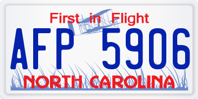 NC license plate AFP5906