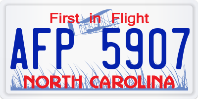 NC license plate AFP5907