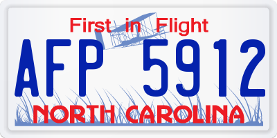NC license plate AFP5912