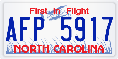 NC license plate AFP5917