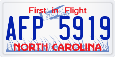 NC license plate AFP5919