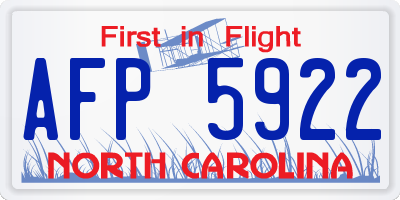 NC license plate AFP5922