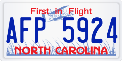 NC license plate AFP5924