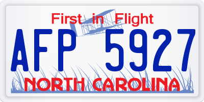 NC license plate AFP5927