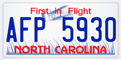 NC license plate AFP5930