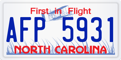NC license plate AFP5931