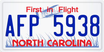 NC license plate AFP5938