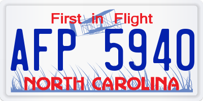 NC license plate AFP5940