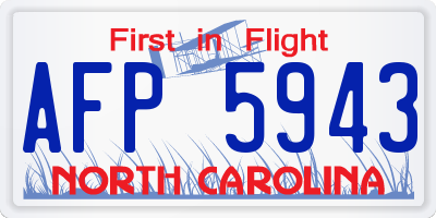 NC license plate AFP5943