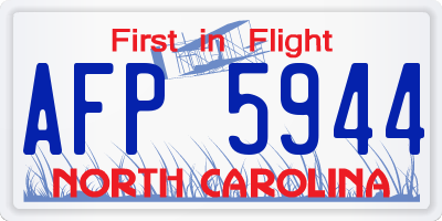 NC license plate AFP5944