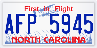 NC license plate AFP5945