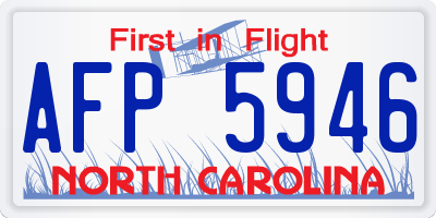 NC license plate AFP5946