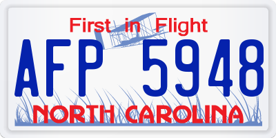 NC license plate AFP5948