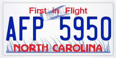 NC license plate AFP5950