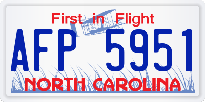 NC license plate AFP5951
