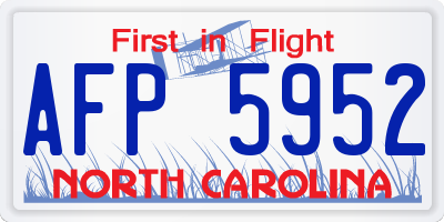 NC license plate AFP5952