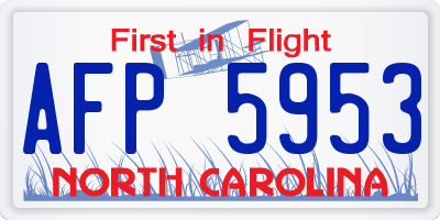 NC license plate AFP5953