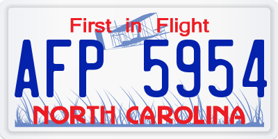 NC license plate AFP5954