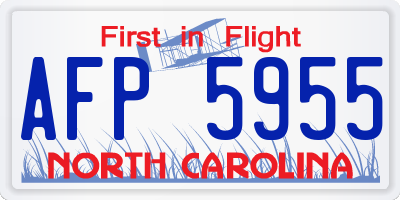 NC license plate AFP5955