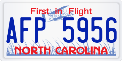 NC license plate AFP5956