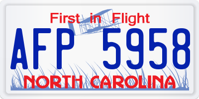 NC license plate AFP5958